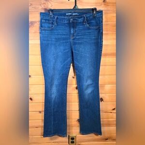 Old Navy Womens Original Mid Rise 14 Tall Straight Leg Blue Jeans Denim